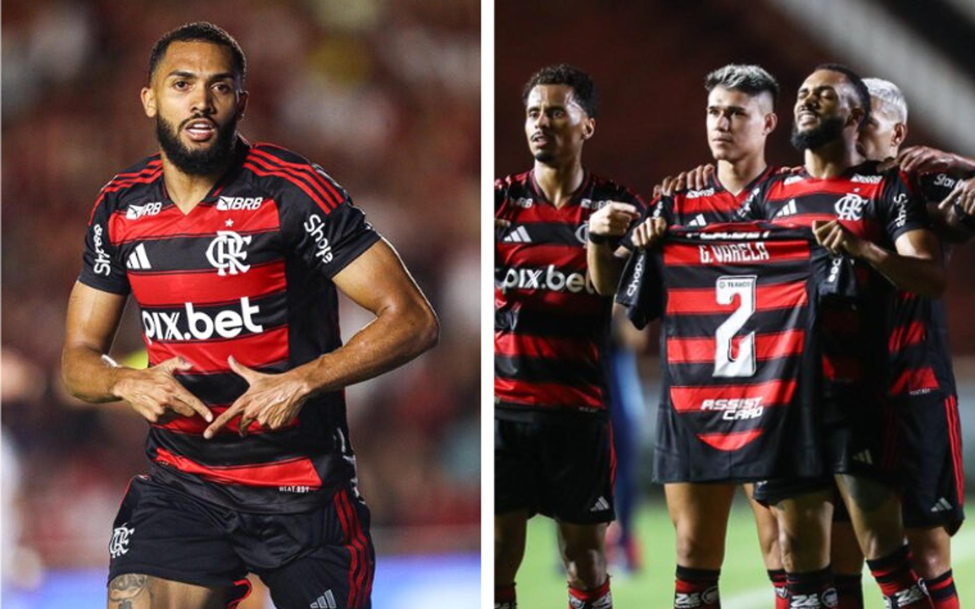 Jogadores homenageiam Varela Foto Gilvan de Souza Flamengo