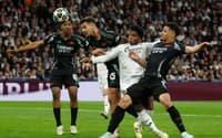 Endrick em ação pelo Real Madrid contra o Arsenal, na Champions League