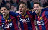 Suárez, Neymar e Messi: trio mais mortal da história do Barça (Foto: AFP)