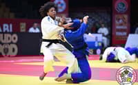 Rafaela Silva nas quartas de final no Grand Slam de Abu Dhabi (Foto: IJF)