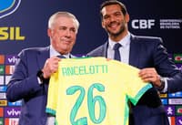 Carlo Ancelotti e Samir Xaud, presidente da CBF