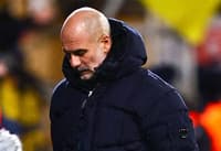 Guardiola preocupado durante BodoeGlimt x City (Foto: Mats Torbergsen / NTB / AFP)