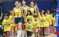 Brasil x Alemanha na VNL feminina (foto: divulgação CBV)