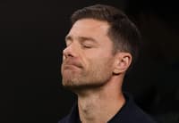 Real Madrid's Spanish coach Xabi Alonso is seen before the Spanish League football match between Real Madrid CF and Valencia CF at Santiago Bernabeu Stadium in Madrid on November 1, 2025. (Photo by Oscar DEL POZO / AFP)