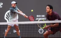 João Fonseca e Marcelo Melo nas duplas no Rio Open (Foto: João Pires/Fotojump)