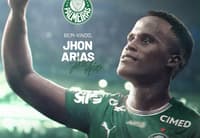 Jhon Arias é anunciado no Palmeiras (Foto: Reprodução/Palmeiras)