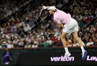 O italiano Jannik Sinner em uma das vitórias em Indian Wells