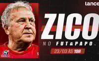 Zico será o convidado do Fut&Papo (Arte: Lance!)