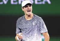 João Fonseca na histórica vitória sobre o americano Tommy Paul em Indian Wells (Divulgação)