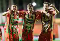 Jogadores do Naviraiense comemoram vitória no Sul-Mato-Grossense (Foto: Reprodução/Naviraiense)