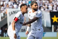 Neymar e Gabriel Barbosa durante clássico entre o Santos e o Corinthians. (Foto: Rodilei Morais /Fotoarena/Folhapress)
