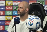 Franclim Carvalho em entrevista coletiva após jogo do Botafogo (Foto: Vítor Silva/Botafogo)