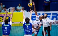 Adriano, do Campinas, em jogo contra o Sada Cruzeiro pela Superliga Masculina 25/26 (Foto: Agência i7/Sada Cruzeiro)