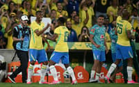 Rayan marcou seu primeiro gol com a camisa da Seleção Brasileira (Foto: Mauro Pimentel/AFP)