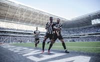 Atlético comemora gol contra o Botafogo na Arena MRV (Foto: Pedro Souza / Atlético)