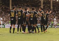 Jogadores do Atlético comemoram gol contra o Vasco (Foto: Pedro Souza / Atlético)