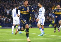 Merentiel celebra o gol do Boca Juniors contra o Cruzeiro pela Libertadores