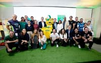 Com a presença de atletas olímpicos, COB anuncia novo patrocinador para o ciclo de Los Angeles 2028 (Foto: Alexandre Loureiro/ COB)