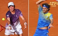 João Fonseca e Guga Kuerten (Fotos: Corinne Dubreuil/ATP Tour y Julian Finney/Getty Images)