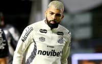 Gabigol no aquecimento para Santos x Vitória