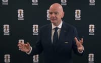 Gianni Infantino, presidente da Fifa, durante evento sobre a Copa do Mundo de 2026