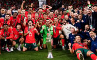 Portugal comemorando o título da Liga das Nações