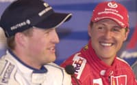 Michael e Ralf Schumacher em pódio no GP do Canadá pela F1 2001 (Foto: Reprodução/X/F1)