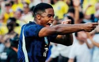 Endrick comemora gol pela Seleção Brasileira (Foto: Arquivo pessoal)