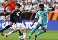 Thiago Almada, ex-Botafogo, em ação no amistoso contra Honduras