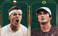 João Fonseca e Jakub Mensik se enfrentam nas quartas em Roland Garros (Reprodução)