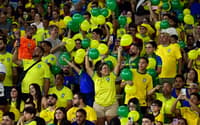 Torcida festeja no Maracanã no jogo entre Brasil e Chile