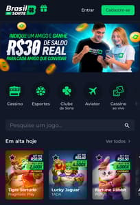 Captura de tela do bônus de R$30 em dinheiro da Brasil da Sorte.