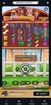 Captura de tela do jogo The Dog House Megaways na Estrela Bet.