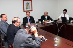 Ministro George Hilton participa de reunião com jornalistas esportivos (Foto: Paulino Menezes/ME)