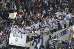 Comemoração do Real Madrid na praça Cibeles(Foto: Kiko Huesca/EFE)