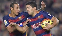 Neymar e Suárez - Barcelona (Foto: Lluis Gene/AFP)