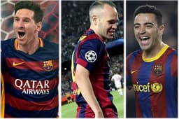 Messi, Iniesta e Xavi