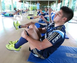 Cristaldo treina no Palmeiras (Ag. Palmeiras)