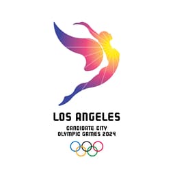 Logo de candidatura da cidade de Los Angeles é um anjo envolto em raios de luz (Foto: Divulgação)