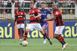 Léo Duarte em ação contra o Sport (Gilvan de Souza / Flamengo)