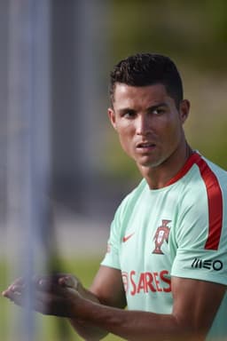 Cristiano Ronaldo no treino de Portugal