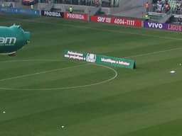 Placa no Allianz Parque: 'Palmeirense, não prejudique o Palmeiras. Identifique o infrator'
