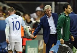 Rooney e Roy Hodgson - Inglaterra x Islandia