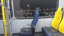 Ônibus da imprensa foi atacado na Transolímpica