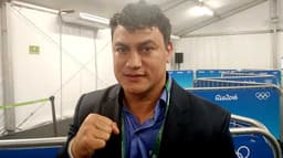Popó Freitas&nbsp;trabalha como comentarista de boxe durante a Rio-2016