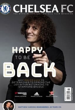 David Luiz foi capa da revista oficial do Chelsea no mês de outubro (Foto: Divulgação)