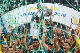 Palmeiras campeão 2016: 80 pontos - 2º Santos (71) - 9 pontos&nbsp;