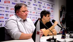 Coletiva de Eurico Brandão e Anderson Barros na sala de imprensa do São Januário. Veja a seguir outras fotos