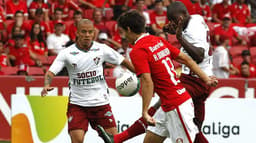 O último confronto de Fluminense e Internacional foi pela Primeira Liga de 2017 e os Colorados venceram por 1 a 0
