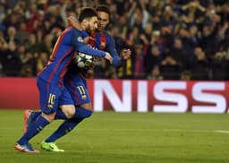 Neymar e Messi - Barcelona x PSG